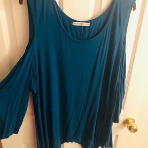 Shark bite cold shoulder tunic